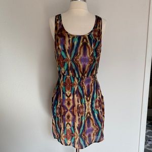 Matix Dress Abstract Color Swirl Tank Pocket
